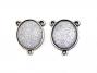 Antique Silver 3 Way Connector Bezel - 2 pack